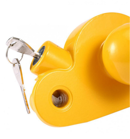 Anti-Theft Lock Aluminum Alloy U Shape Tow Hook Cover - Car Yacht RV Trailer Ball Protector Lock with Key