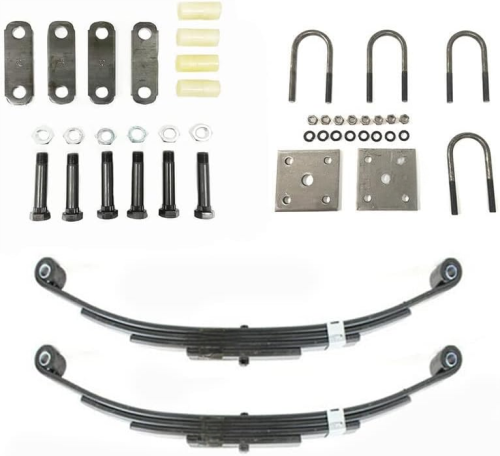 3500 lbs Trailer Axle Suspension Kit Complete Leaf Spring System with Shackles & U-Bolts Bolt-On Replacement