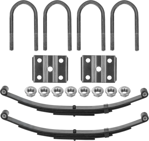 3500 lbs Trailer Axle Suspension Kit Complete Leaf Spring System with Shackles & U-Bolts Bolt-On Replacement