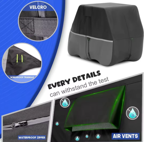 ATGC-5011 Universal 2/4/6 Passenger Golf Cart Cover Waterproof Sunproof and Durable for Most Golf Car