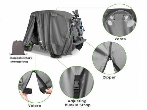 ATGC-5014 Universal 4 Passenger Golf Cart Cover Waterproof Sunproof and Durable for Most Golf Car