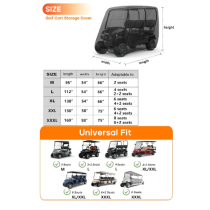 ATGC-5021 Universal 4/6 Passenger Golf Cart Cover Waterproof Sunproof and Durable for Most Golf Car