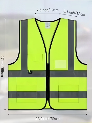 ATAR1240 High Visibility Reflective Safety Vest Knitted Fabric with Front & Back Reflective Strips for Construction Road Work