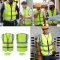 ATAR1240 High Visibility Reflective Safety Vest Knitted Fabric with Front & Back Reflective Strips for Construction Road Work