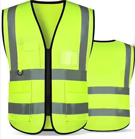 ATAR1240 High Visibility Reflective Safety Vest Knitted Fabric with Front & Back Reflective Strips for Construction Road Work