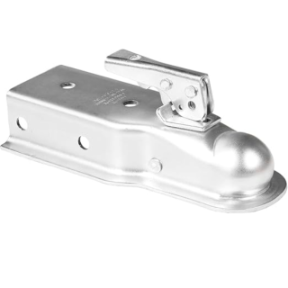 RR8025A 2" Hitch Ball Coupler, 3" Jaw, 3500 lbs Capacity, White Zinc Plated Finish