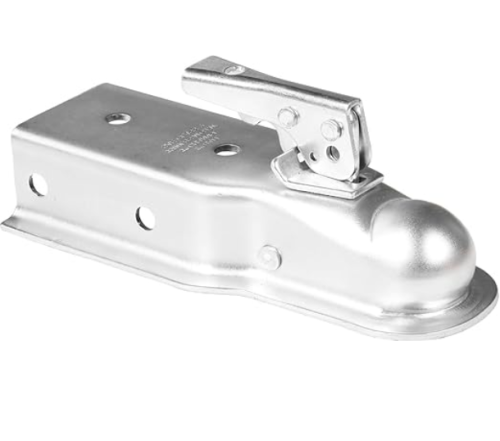 RR8025A 2" Hitch Ball Coupler, 3" Jaw, 3500 lbs Capacity, White Zinc Plated Finish