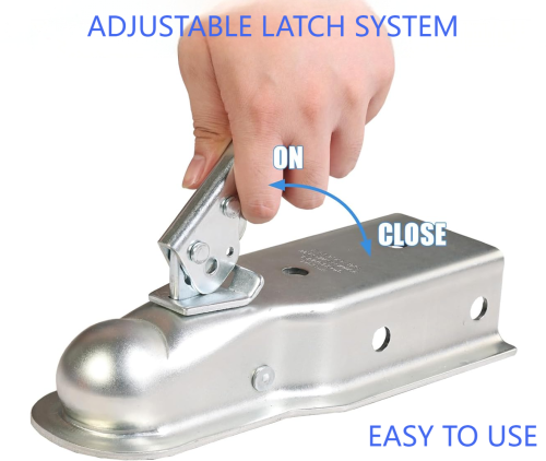 RR8025A 2" Hitch Ball Coupler, 3" Jaw, 3500 lbs Capacity, White Zinc Plated Finish