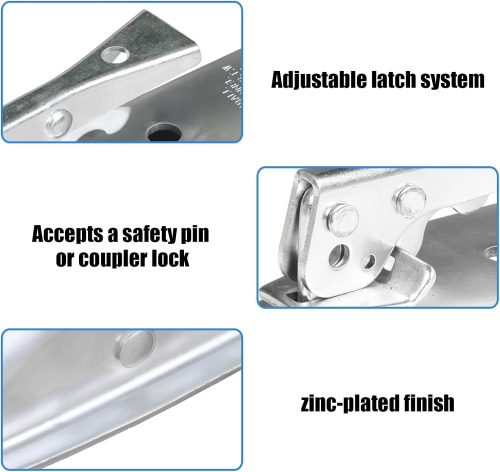 RR8025A 2" Hitch Ball Coupler, 3" Jaw, 3500 lbs Capacity, White Zinc Plated Finish