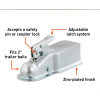RR8025 3" Receiver Hitch Ball Coupler for 2" Ball, 3500 lbs Towing & 350 lbs Tongue Capacity, Zinc Plated, SAE V-5 Certified