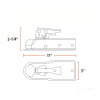 RR8025 3" Receiver Hitch Ball Coupler for 2" Ball, 3500 lbs Towing & 350 lbs Tongue Capacity, Zinc Plated, SAE V-5 Certified