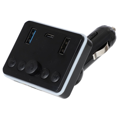 ATCBS1015 Car MP3 Player with FM Radio USB TF Card Remote Control Type-C 7-Color Lights for 12-24V Cigarette Lighter Power