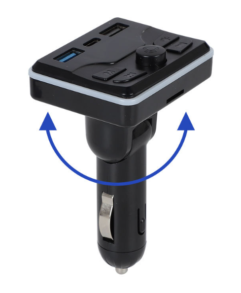 ATCBS1015 Car MP3 Player with FM Radio USB TF Card Remote Control Type-C 7-Color Lights for 12-24V Cigarette Lighter Power