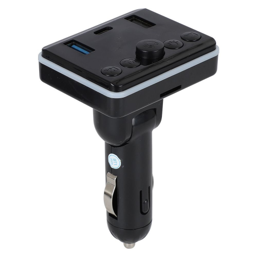 ATCBS1015 Car MP3 Player with FM Radio USB TF Card Remote Control Type-C 7-Color Lights for 12-24V Cigarette Lighter Power