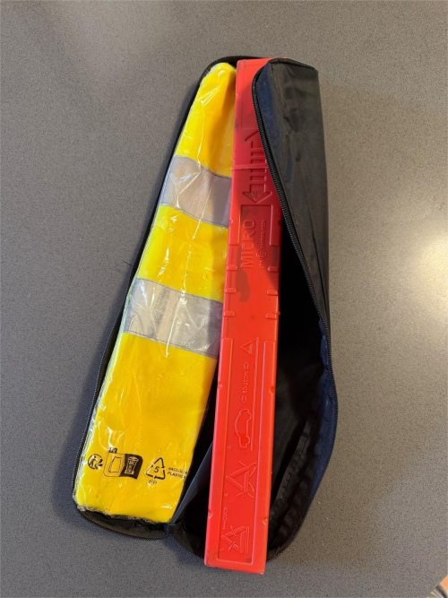 Portable Warning Triangle and Safety Vest Kit for Emergency Roadside Safety