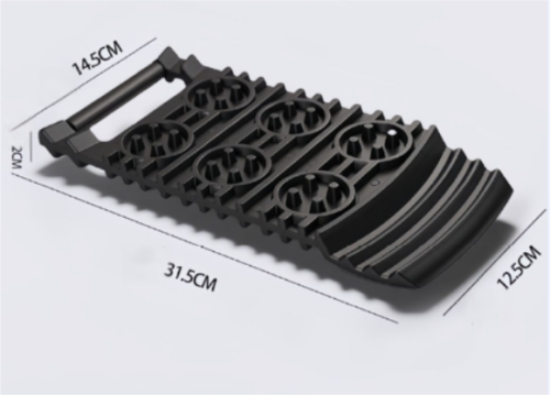 CT2142 Mini Vehicle Recovery Track Lightweight Black PE Grip Mat for Snow/Mud/Sand - Compact Design, Easy Storage & Carry