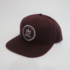 custom small order high quality wine red wool snapback with woven patches