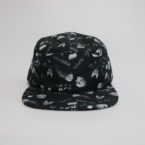 Adjustable All Over pattern Print 5-Panel Flat Bill Cadet Cap