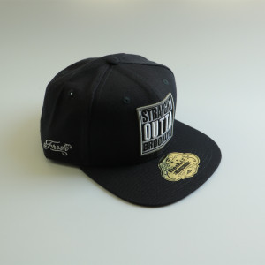 custom navy wool snapback hat with 3D embroidery sticker hang tag