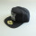 custom navy wool snapback hat with 3D embroidery sticker hang tag