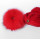 custom plain beanie hat with faux fox fur pom pom