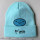 high quality knitted beanie cuff hat with cartoon embroidery