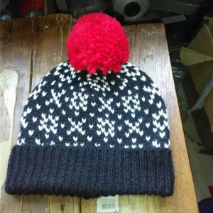 jacquard weave heavy yarn knitted hats warm winter caps