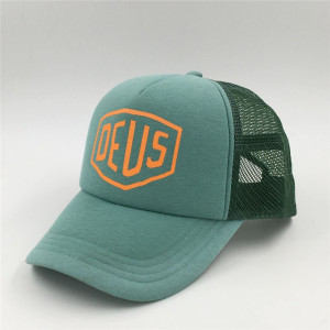 wholesale custom summer sand beach 5 panel cyanine mesh trucker hat baseball cap with screen printing logo