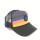 best quality printed contrast color stripe curved brim Breathability surfing mesh trucker hat with custom circle woven patch