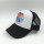 wholesale gradient ramp heattransfer printing five panels mesh trucker with custom leather patch logo made in china