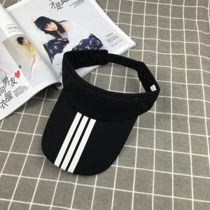 wholesale customized polyester foam comfortable sun visor hat with embroidered logo two stripe