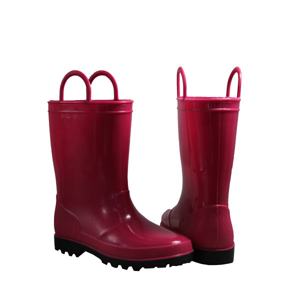Girls Pink PVC Rain Boots,Rain Boots Children,Kids Rain Boots With Handle