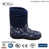 Kids Cobweb Printing Neoprene Rain Boots With Handle