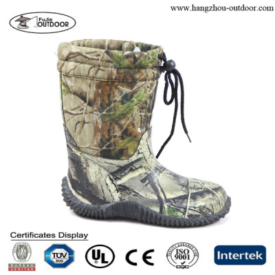 Kids Waterproof Camo Neoprene Hunting Rain Boots