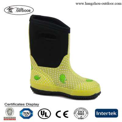 Hot Sale Kid Yellow Neoprene Rain Boots