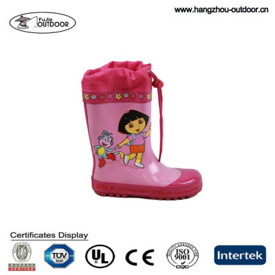 Girls Beautiful Pink Rubber Rain Boots