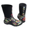 Women Waterproof  Half-length Neoprene Shaft Rubber Floral Rain Boots