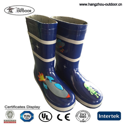 Boys cartoon anti-slip Blue Ultraman/Altman Rubber Rain Boots