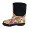Children Flower Printing Warm Neoprene Rubber Lightweight Rain Boots