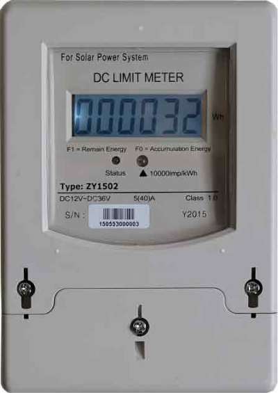 Fully electronic energy meters Energy Limiter for Solar, Wind or Hybrid Power
