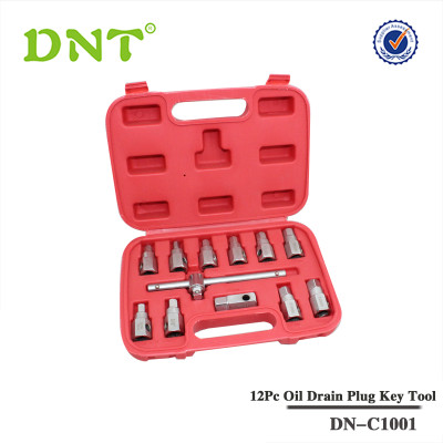 12Pc Oil Drain Plug Key socket tool Set