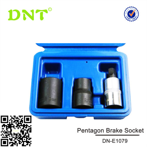3 Pcs 1/2" Bendix and Lucas brakes Drive Pentagon Brake Socket Tool Set