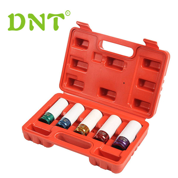 5PCS Drive Impact Socket Set with Protective Sleeves