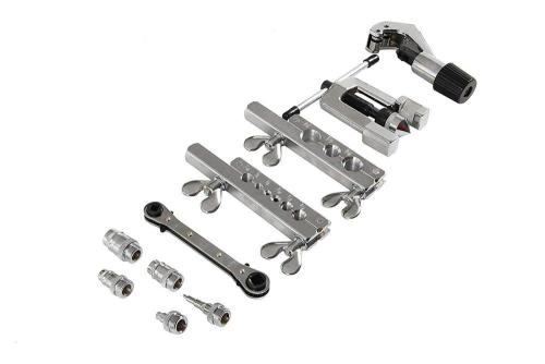 10 ШТ. Профессиональный комплект для двойной развальцовки с набором инструментов для обрезки труб