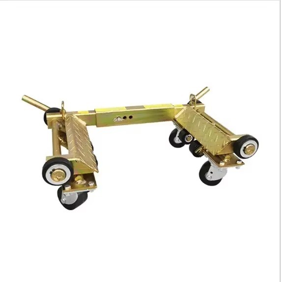 Heavy-duty truck hydraulic jack in use