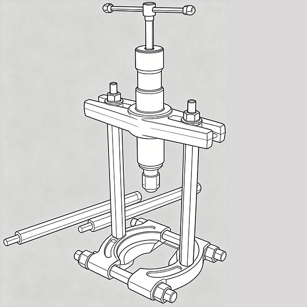 Hydraulic bearing puller for seized rusted bearings