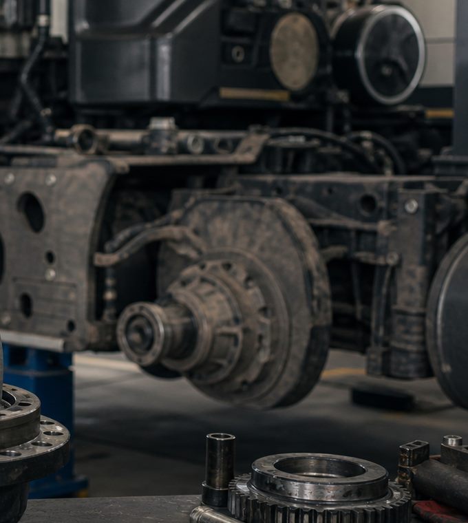 Heavy-duty truck wheel-end and drivetrain repair area