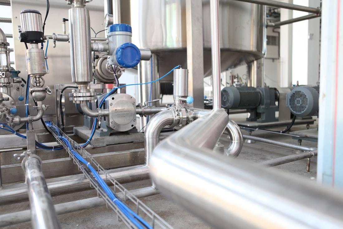 Industrial mechanical equipment in a clean maintenance setting