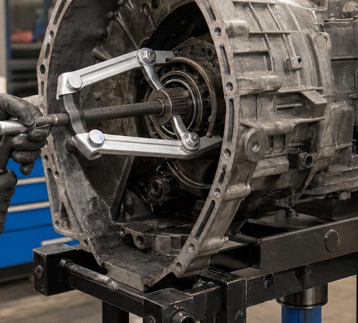 Internal puller arrangement for controlled component extraction