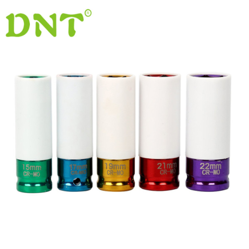 Juego de llaves de vaso de impacto de 5 piezas con fundas protectoras